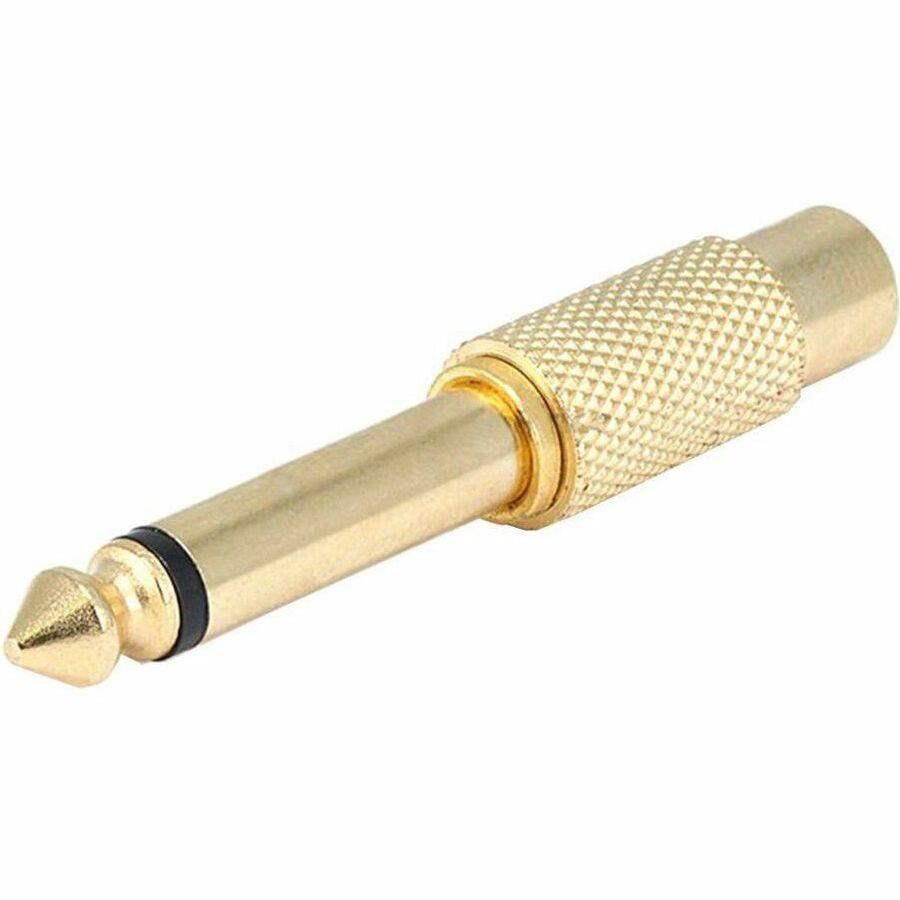 Monoprice Metal 1/4in (6.35mm) TS Mono Plug to RCA Jack Adapter, Gold Plated - 7176