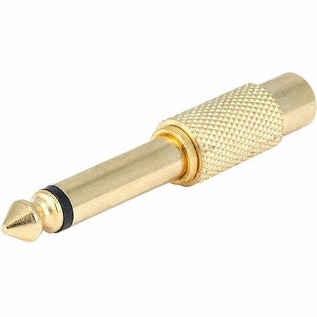 Monoprice Metal 1/4in (6.35mm) TS Mono Plug to RCA Jack Adapter, Gold Plated - 7176