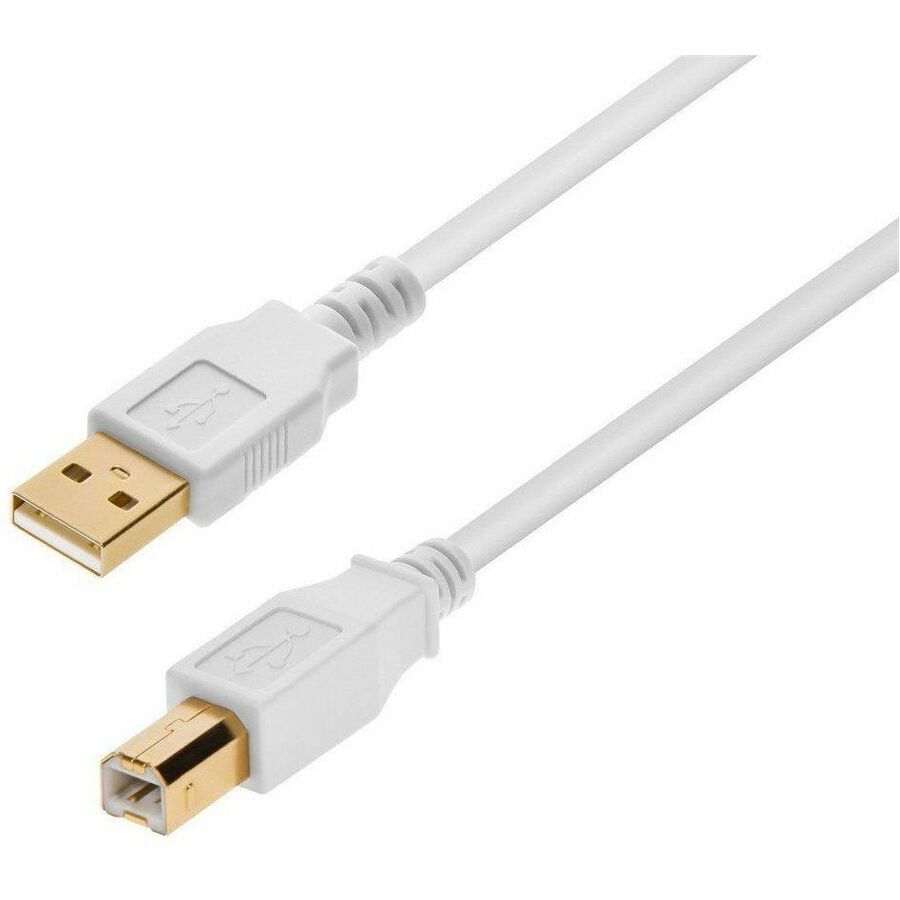 Monoprice USB-A to USB-B 2.0 Cable - 28/24AWG Gold Plated White 3ft - 8615