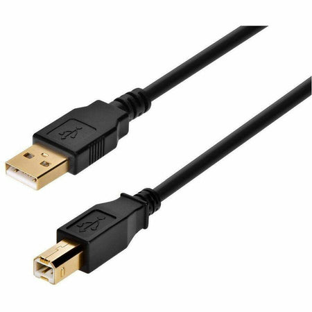 Monoprice USB-A to USB-B 2.0 Cable - 28/24AWG Gold Plated Black 15ft - 5440