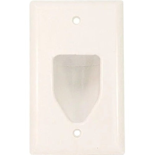 Monoprice Datacomm 1-Gang Recessed Low Voltage Cable Wall Plate, White - 3997