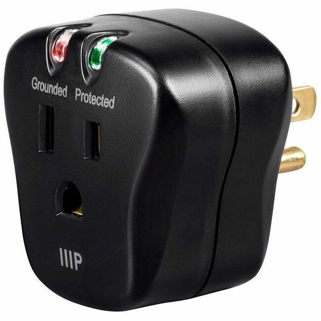 Monoprice 1 Outlet Portable Mini Surge Protector, 540 Joules, Clamping Votage 500V - 15877