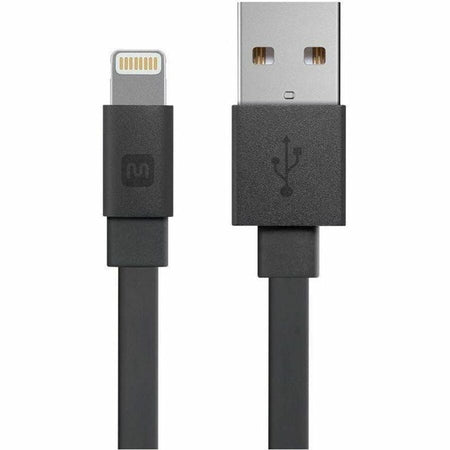 Monoprice Premium Flat Apple MFi Certified Lightning to USB-A Charging Cable - 3ft Black - 12857