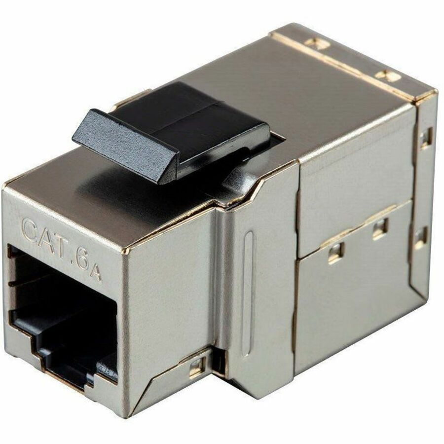 Monoprice Cat6A 10G Shielded RJ45 Inline Coupler Type Feedthrough Keystone Jack, Silver - 33869
