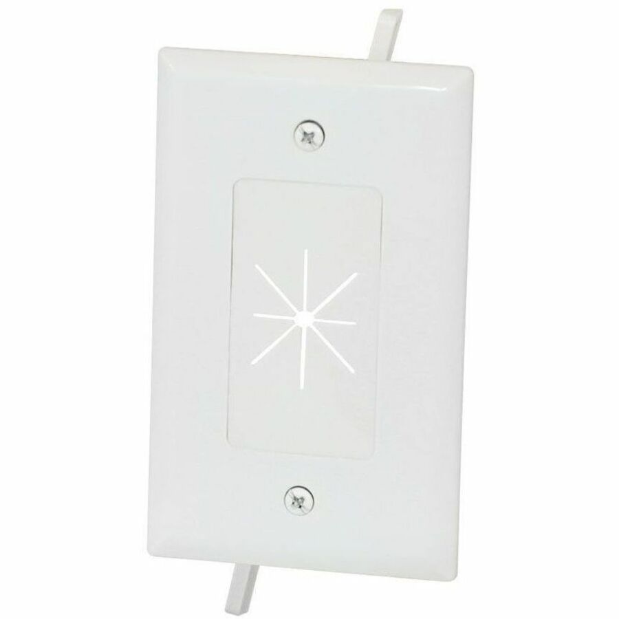 Monoprice Cable Plate with Flexible Opening, 1-Gang, White - 12584