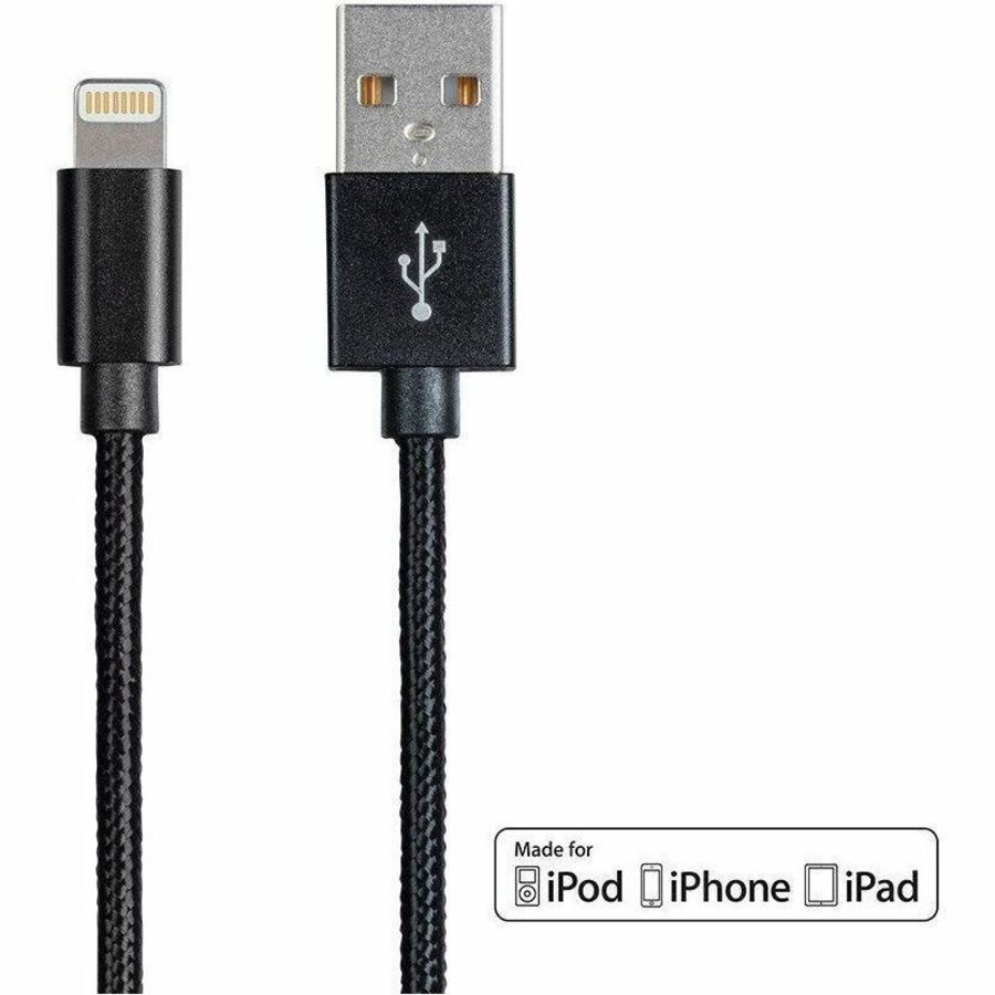 Monoprice Premium Apple MFi Certified Lightning to USB-A Charging Cable - 3ft Black - 30762