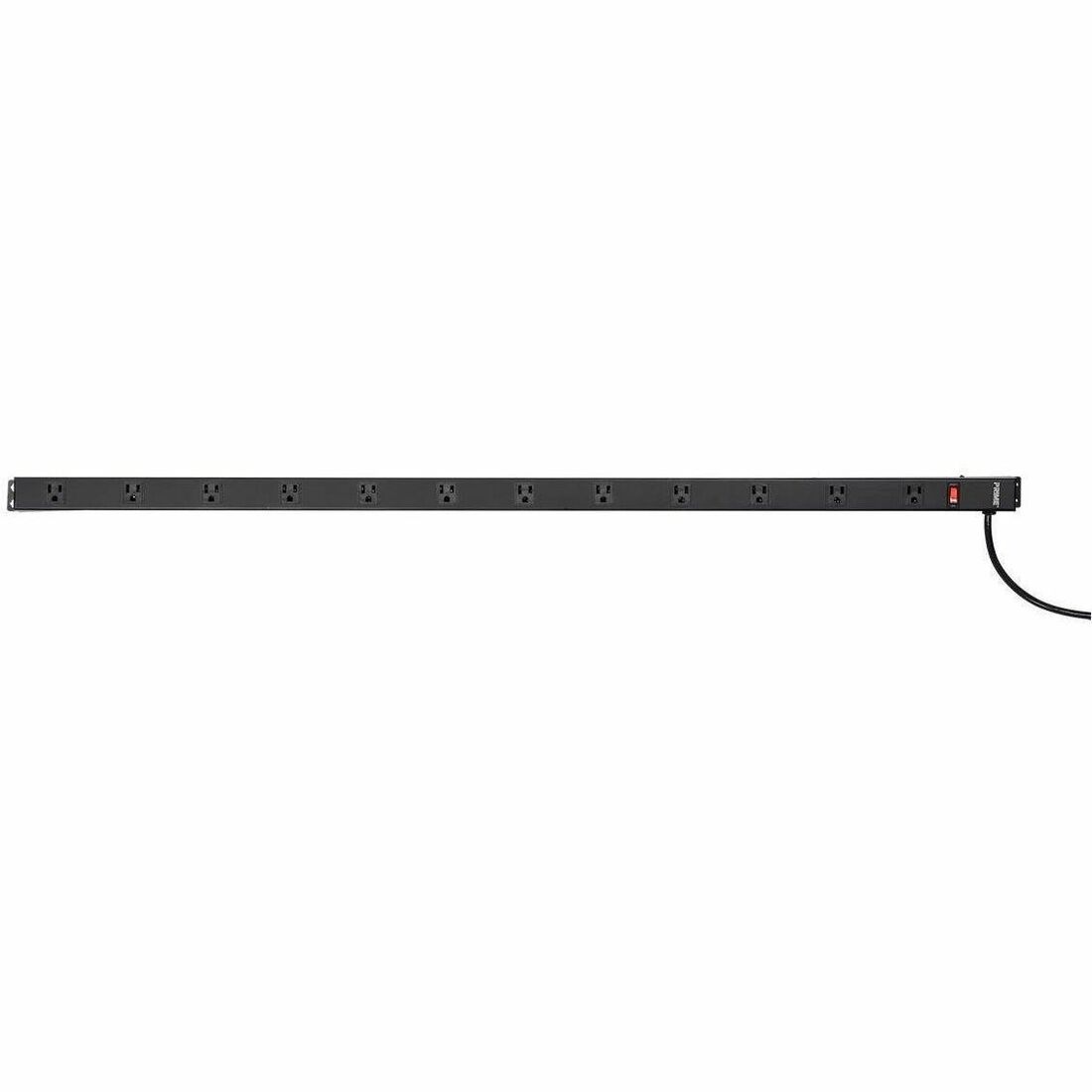 Monoprice 12 Outlet 4ft Metal Power Strip with 6ft Cord, Black - 27847
