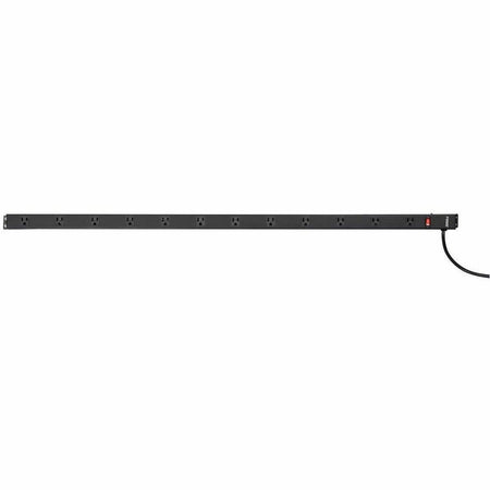 Monoprice 12 Outlet 4ft Metal Power Strip with 6ft Cord, Black - 27847