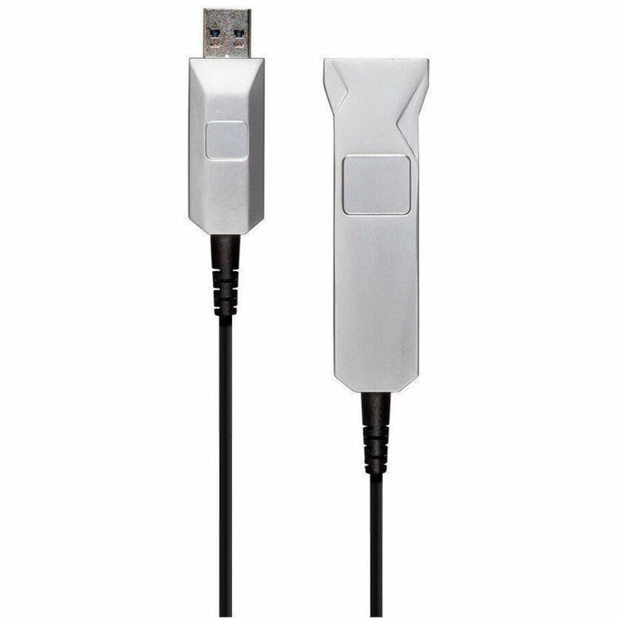 Monoprice SlimRun USB-A to USB-A Female 3.0 Extension Cable - Fiber Optic, Black, 32.8ft - 16377