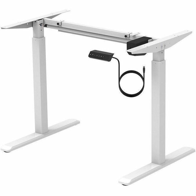 Monoprice Sit-Stand Single Motor Height Adjustable Table Desk Frame, Electric, White - 31291