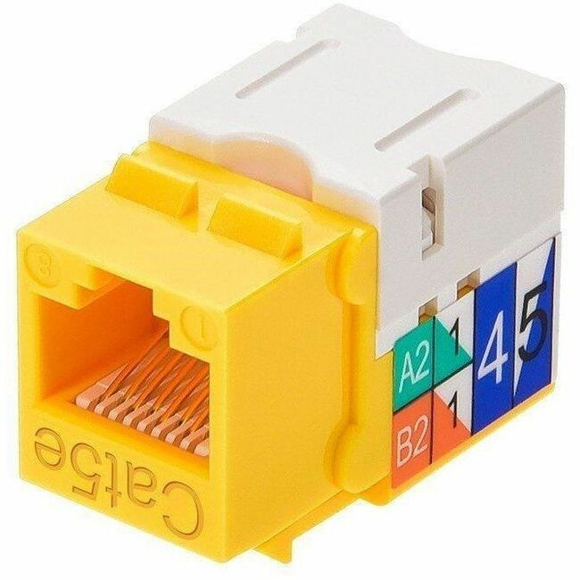 Monoprice Cat5e Punch Down Keystone Jack for 22-24AWG Solid Wire, Yellow - 5377