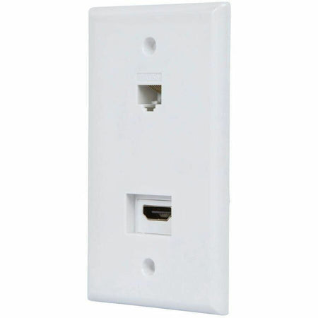 Monoprice Recessed HDMI Wall Plate, with 1* HDMI F/F Adapter & 1*RJ45 Cat5e Coupler - 12094