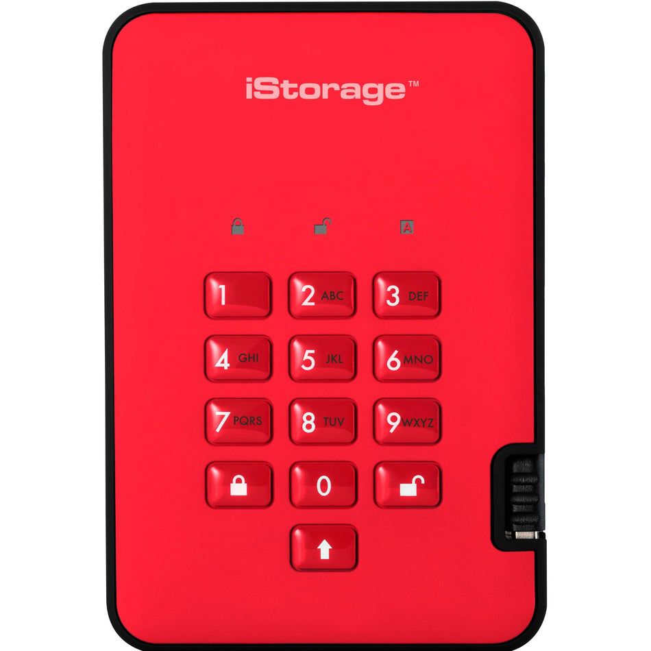 iStorage diskAshur2 HDD 3 TB | Secure Portable Hard Drive | Password Protected | Dust/Water-Resistant | Hardware Encryption IS-DA2-256-3000-R - IS-DA2-256-3000-R