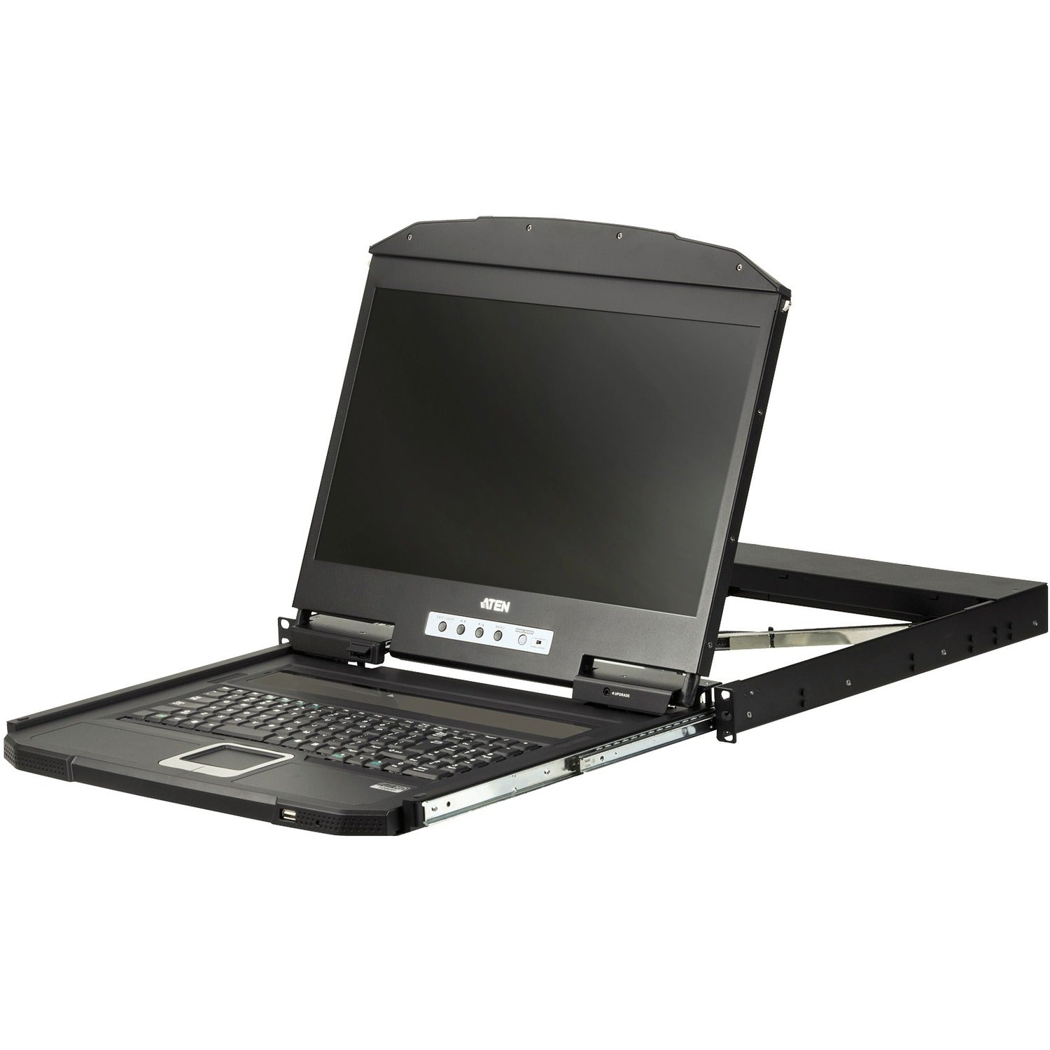 ATEN 1U Ultra Short Depth Single Rail WideScreen LCD Console (USB / HDMI)-TAA Compliant - CL3700NW