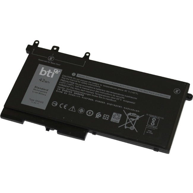 BTI 3DDDG-BTI 11.4V 42WHR LI-ION BATTERY 03DDDG, 3VC9Y, 03VC9Y, 451-BBZP, 049XH, 451-BZT, 3DDDG, RRJDX LATITUDE 15 5580, 15 5590, 15 5591, 5280, 5290, 5480, 5490, 5495, 5580, 5590, 5591 - 3DDDG-BTI