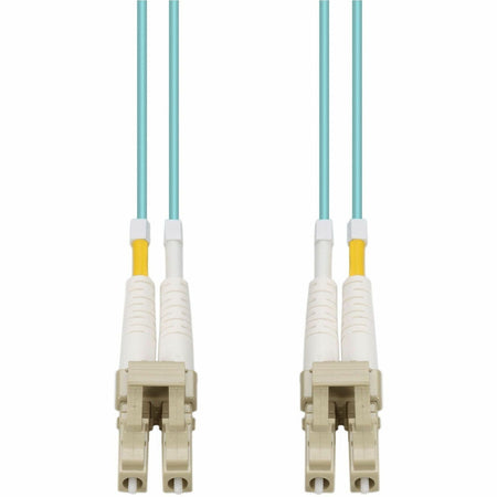 AddOn 75m LC to LC Aqua OM4 Duplex OFNR (Riser-Rated) Fiber Patch Cable - ADD-LC-LC-75M5OM4