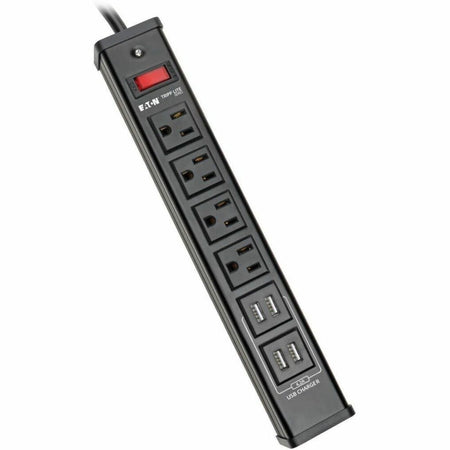 Tripp Lite by Eaton 4-Outlet Surge Protector with 4 USB Ports (4.2A Shared) - 6 ft. (1.83 m) Cord 450 Joules Metal Housing - TLM446USBB