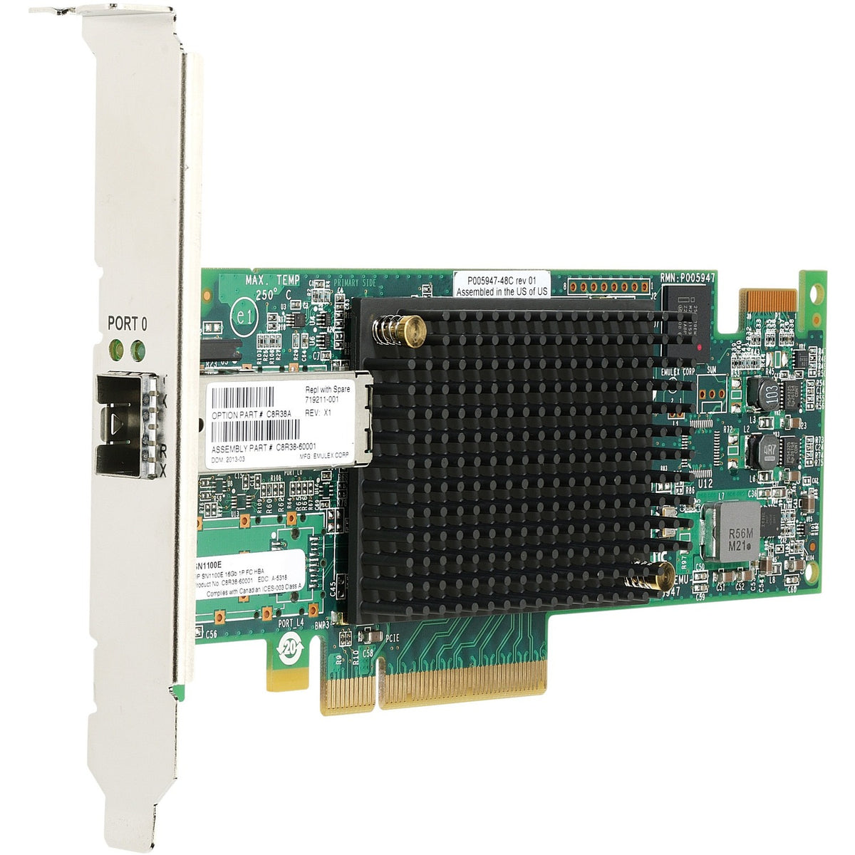 HPE Sourcing StoreFabric SN1100E 16Gb Single Port Fibre Channel Host Bus Adapter - C8R38A