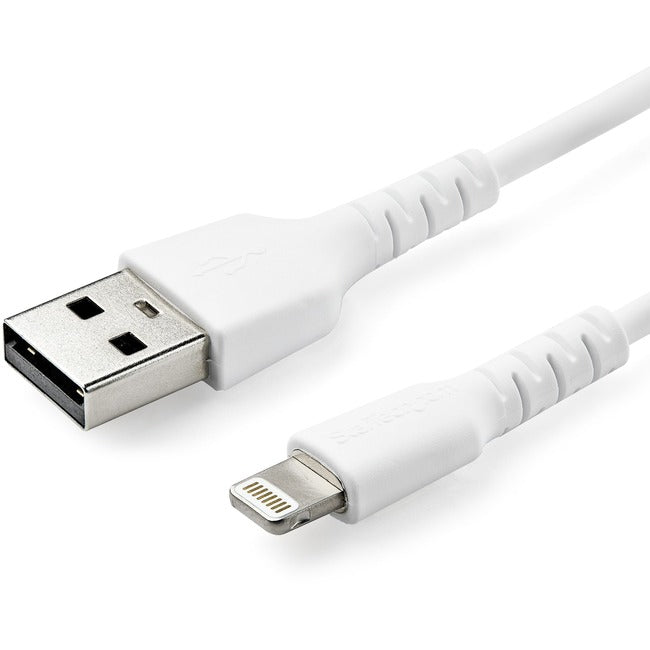 StarTech.com 3 foot/1m Durable White USB-A to Lightning Cable, Rugged Heavy Duty Charging/Sync Cable for Apple iPhone/iPad MFi Certified - RUSBLTMM1M