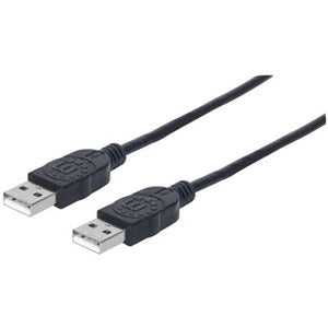 USB-A to USB-A Cable, 1m, Male to Male, 480 Mbps (USB 2.0), Hi-Speed USB, Black, Lifetime Warranty, equivalent to USB2AA1M. - 353892