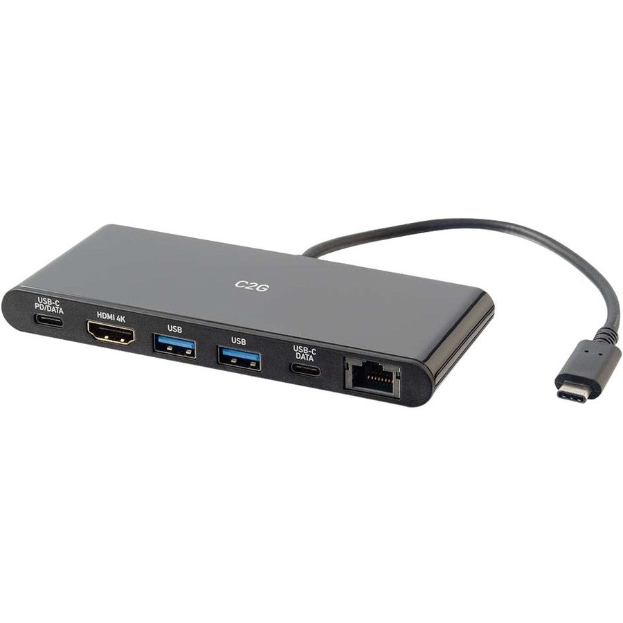 C2G USB C Docking Station with 4K HDMI, USB, Ethernet, and USB C - Power Delivery up to 60W - 28845