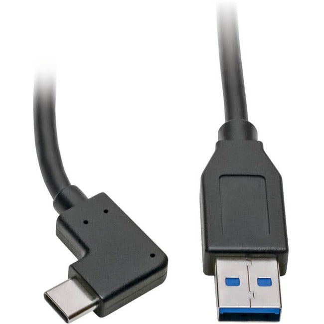 Eaton Tripp Lite Series USB-C to USB-A Cable (M/M), Right-Angle C, USB 3.2 Gen 1 (5 Gbps), Thunderbolt 3 Compatible, 3 ft. (0.91 m) - U428-003-CRA