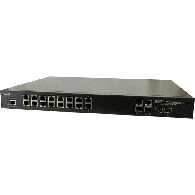 Transition Networks Managed Hardened Gigabit Ethernet PoE+ Rack Mountable Switch - SISPM1040-3166-L