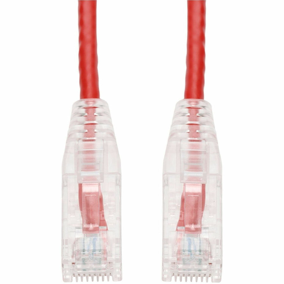 AddOn 15ft Red CAT 6 Slim PVC Ethernet Cable Snagless Clear-Claw RJ-45 M/M - ADD-15FSLCAT6-RD
