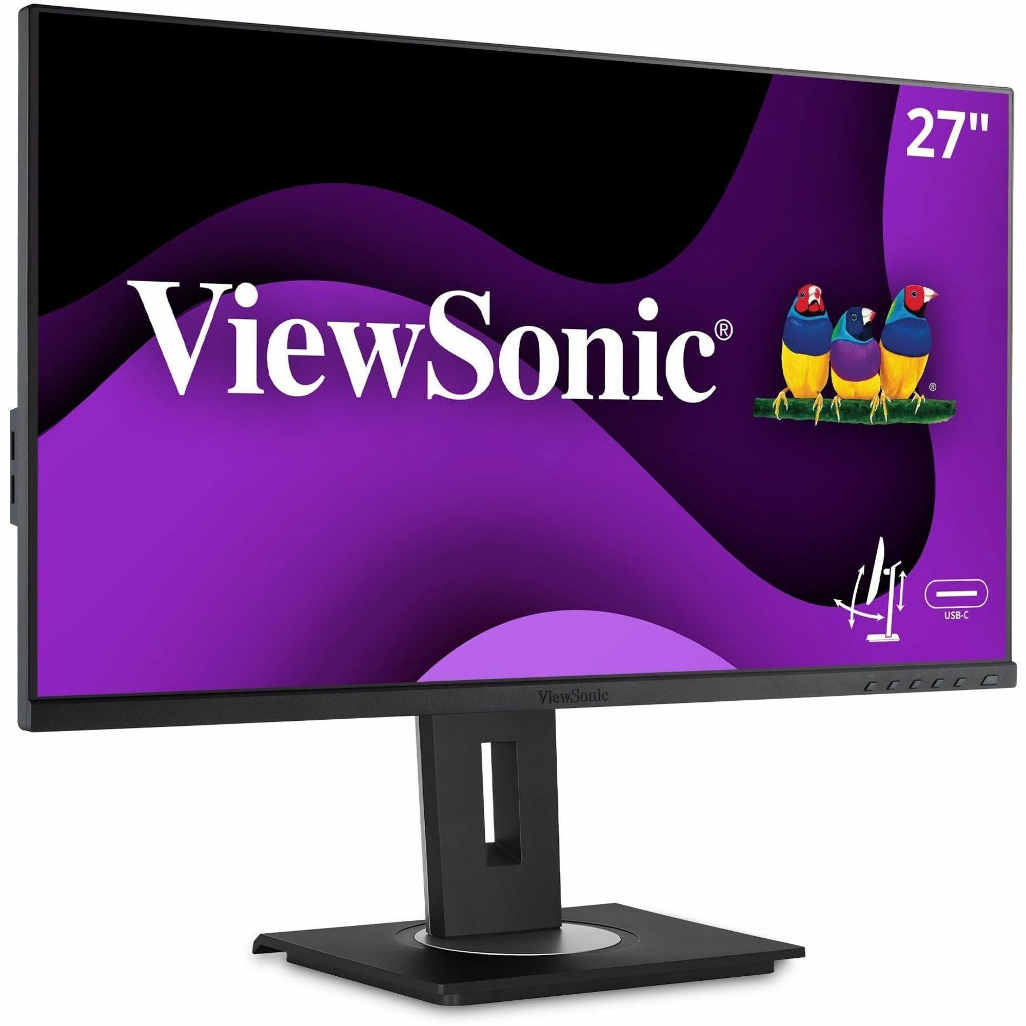 ViewSonic VG2755 27 Inch IPS 1080p Monitor with USB C 3.1, HDMI, DisplayPort, VGA and 40 Degree Tilt Ergonomics for Home and Office - VG2755