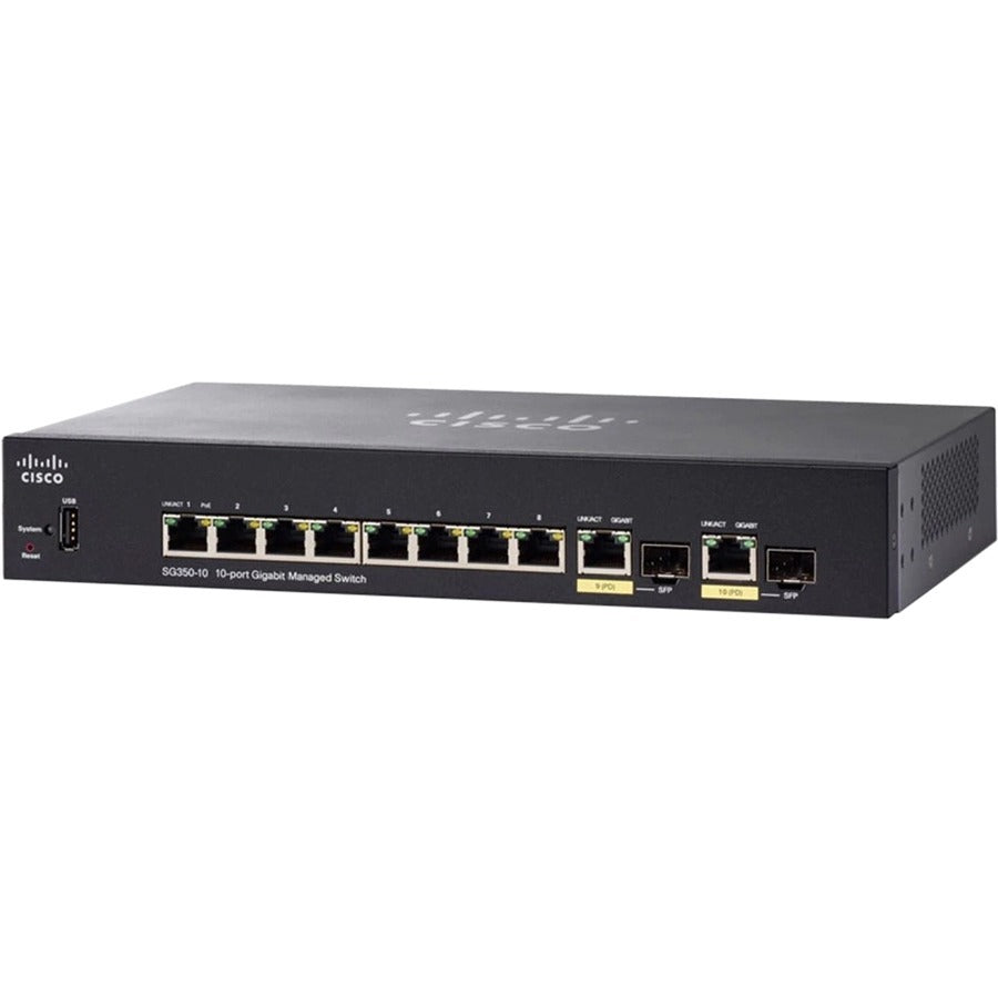 Cisco SG350-10 10-Port Gigabit Managed Switch - SG350-10-K9-NA-RF