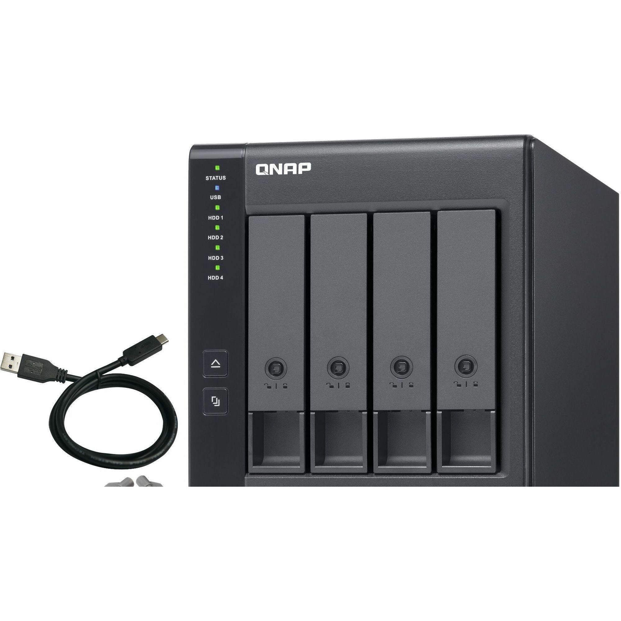 QNAP 4 Bay USB Type-C Direct Attached Storage with Hardware RAID - TR-004-US