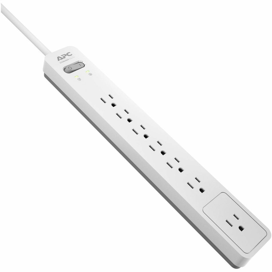 APC by Schneider Electric Essential SurgeArrest 7 Outlet 6 Foot Cord 120V, White and Grey - PE76WG