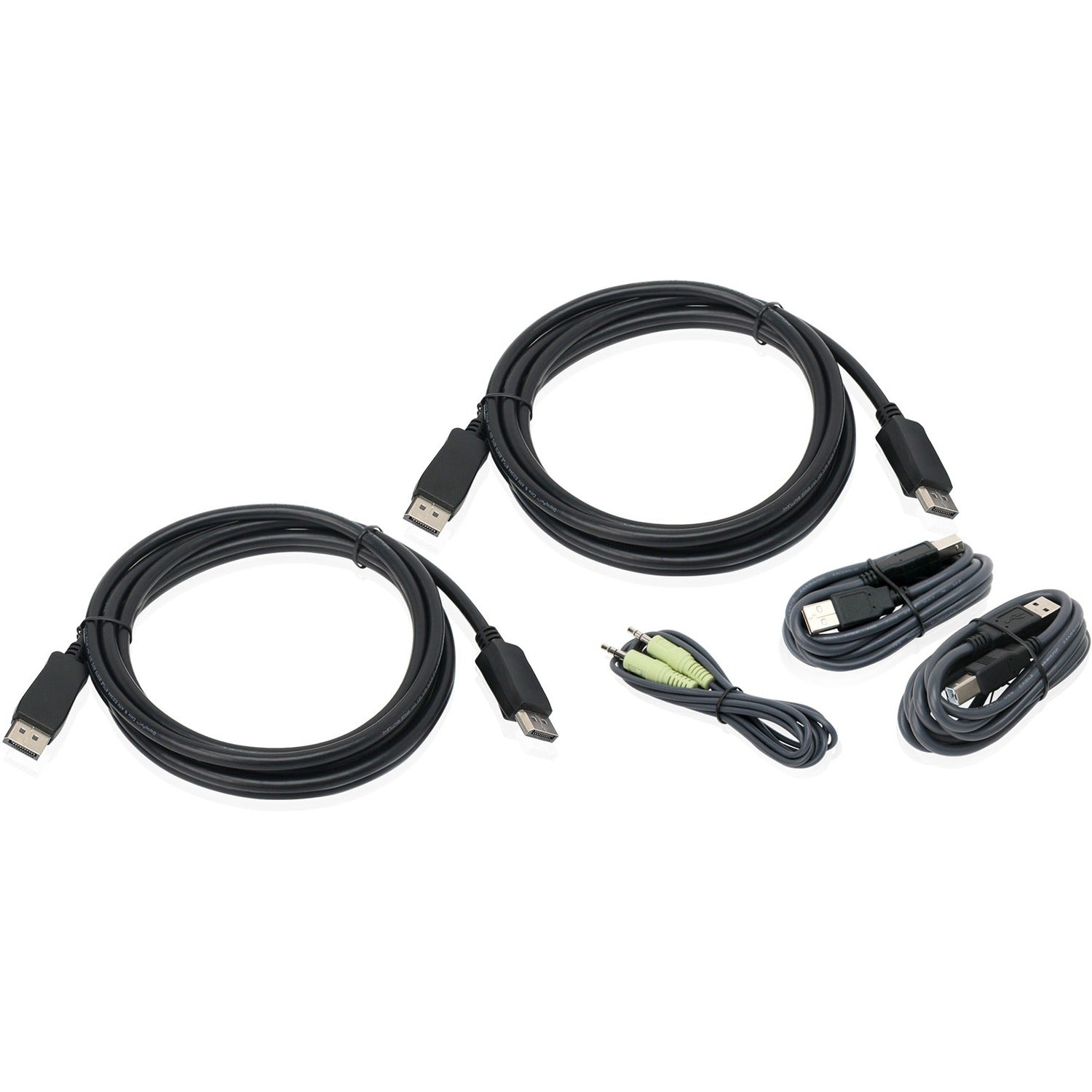 IOGEAR 10 Ft. Dual View DisplayPort, USB KVM Cable Kit with Audio (TAA) - G2L9203UTAA3