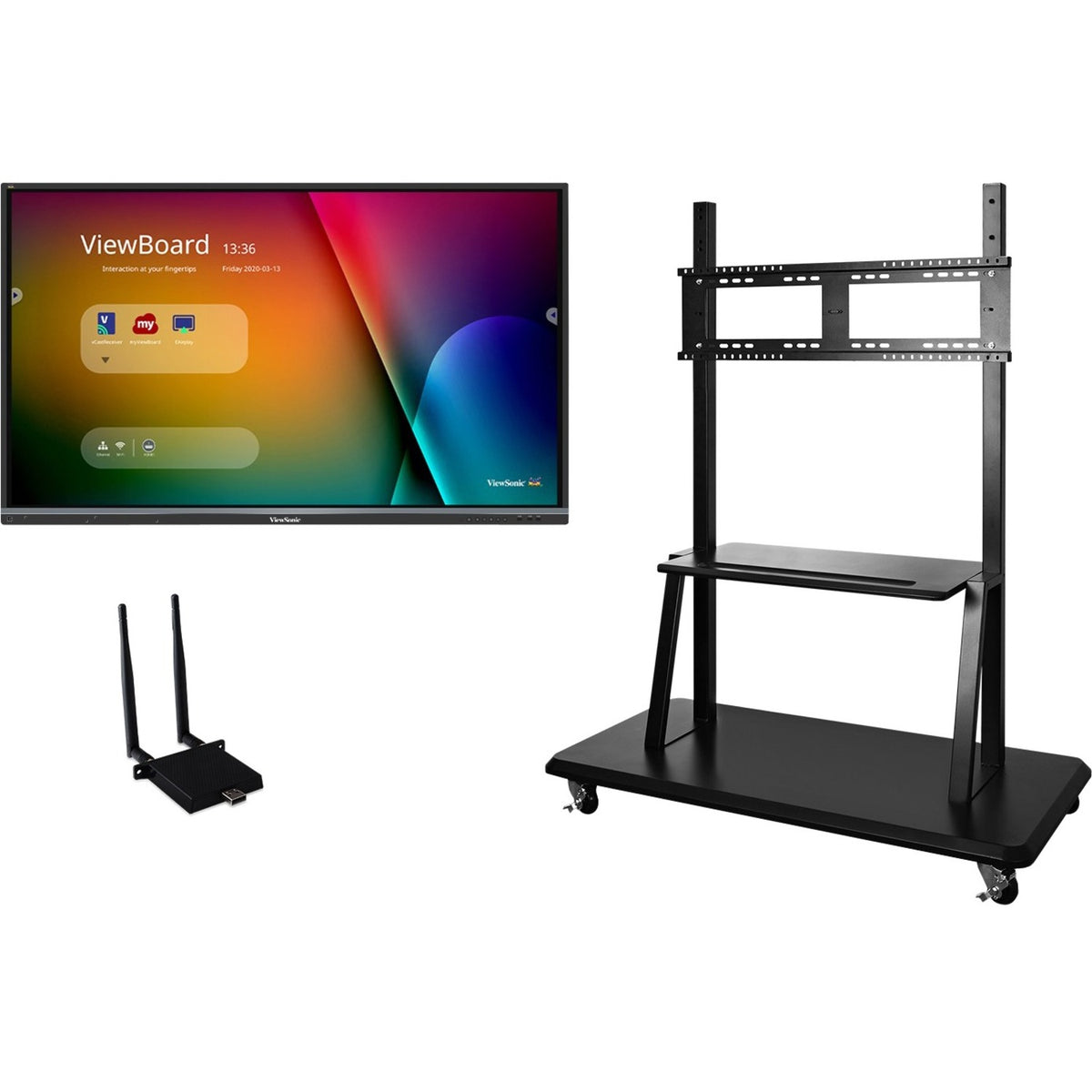 ViewSonic ViewBoard IFP5550-E2 - 4K Interactive Display with WiFi Adapter and Mobile Trolley Cart - 350 cd/m2 - 55" - IFP5550-E2
