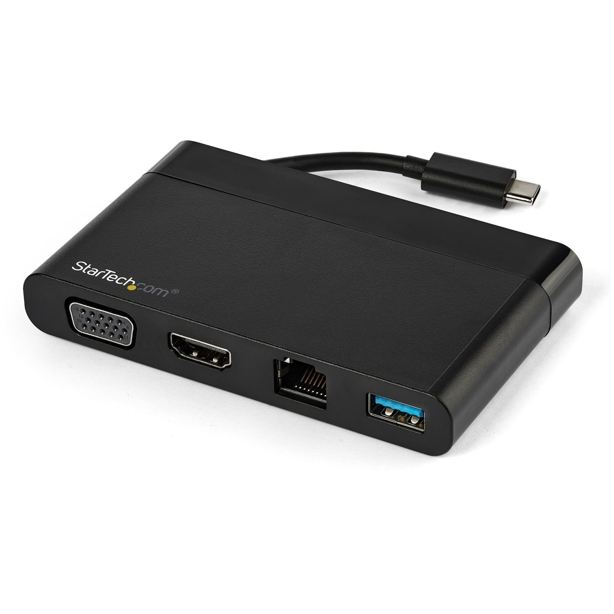 StarTech.com USB C Multiport Adapter with HDMI, VGA, Gb Ethernet & USB - USB C to 4K HDMI or 1080p VGA Adapter Mini Dock Hub - Travel Dock - DKT30CHVCM