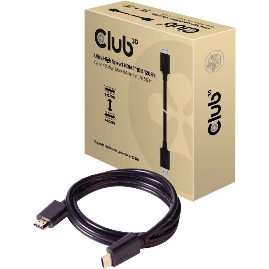Club 3D Ultra High Speed HDMI Cable 10K 120Hz 48Gbps M/M 2 m./6.56 ft. - CAC-1372