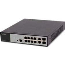 Luxul 12-Port Front-Facing Rackmount Switch - 8-PoE+ Ports - US Power Cord - XMS-1208P