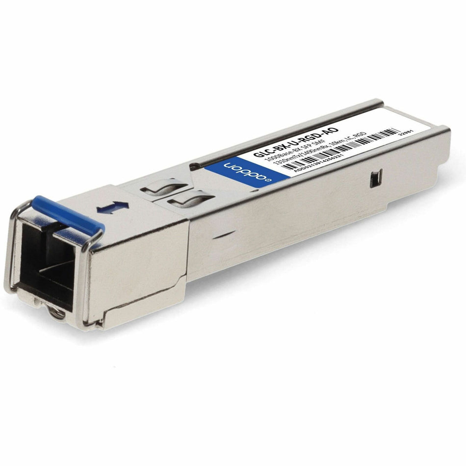 AddOn Cisco&reg; GLC-BX-U-RGD Compatible TAA 1000Base-BX SFP Transceiver (SMF, 1310nmTx/1490nmRx, 10km, LC, Rugged) - GLC-BX-U-RGD-AO