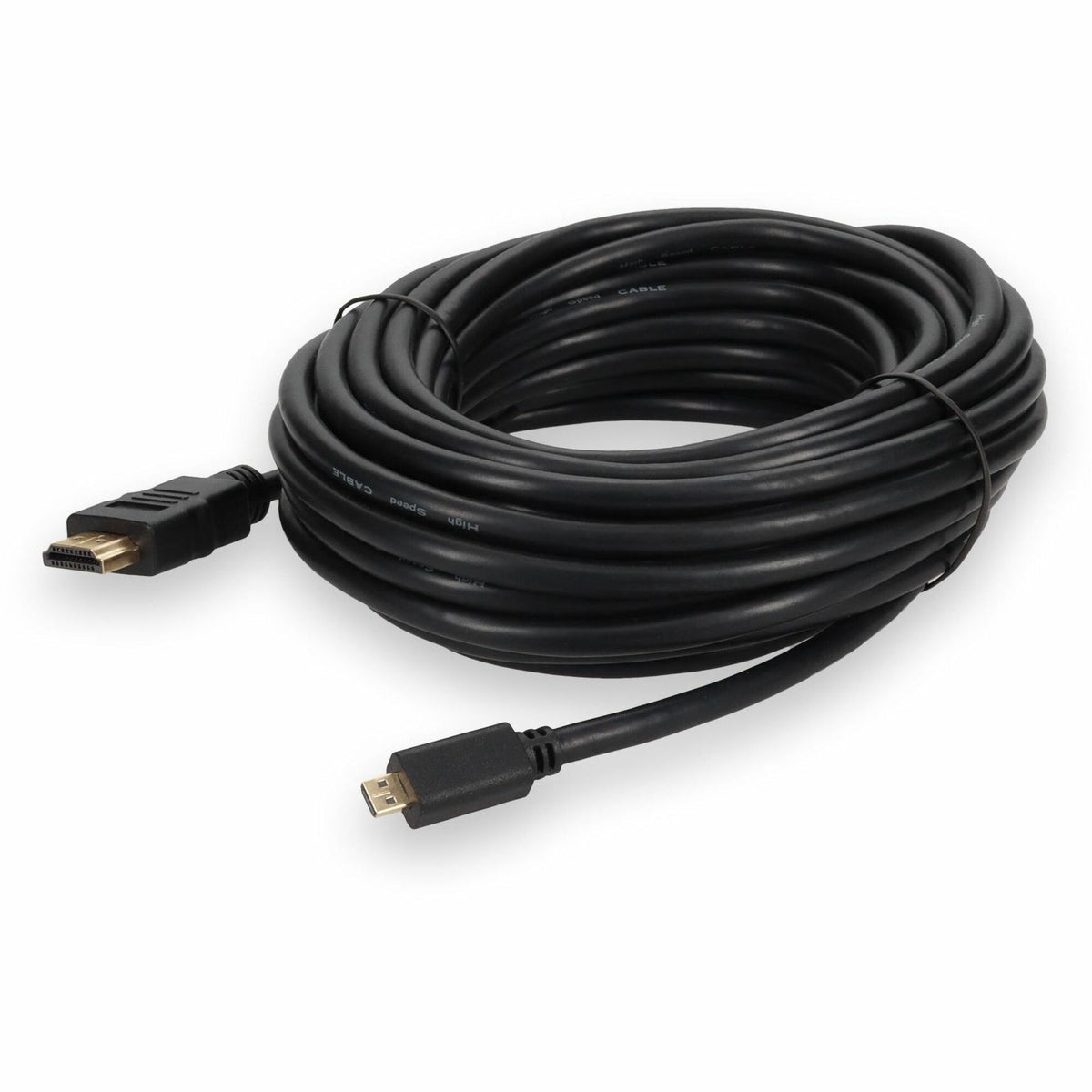 AddOn 25ft HDMI 1.4 Male to Micro-HDMI 1.4 Male Black Cable For Resolution Up to 4096x2160 (DCI 4K) - HDMI2MHDMI25F