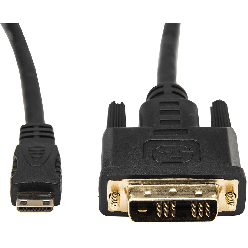 Rocstor Premium 6ft Mini HDMI to DVI-D Cable - M/M - DVI/HDMI for Audio/Video Device, Projector, Notebook, Tablet PC, Camera - 6ft - 1 Pack - 1 x HDMI (Mini Type C) Male Digital Audio/Video - 1 x DVI-D Male Digital Video - Gold Plated Connector - Gold Plated Contact - Shielding - Black - 1920X1200 - Y10C247-B1