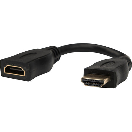 Rocstor Premium 6in High Speed HDMI Port Saver Cable M/F - Ultra HD 4k x 2k HDMI Cable - HDMI - 1 x HDMI Female - 1 x HDMI Male - Black Extension Cable - Y10A214-B1