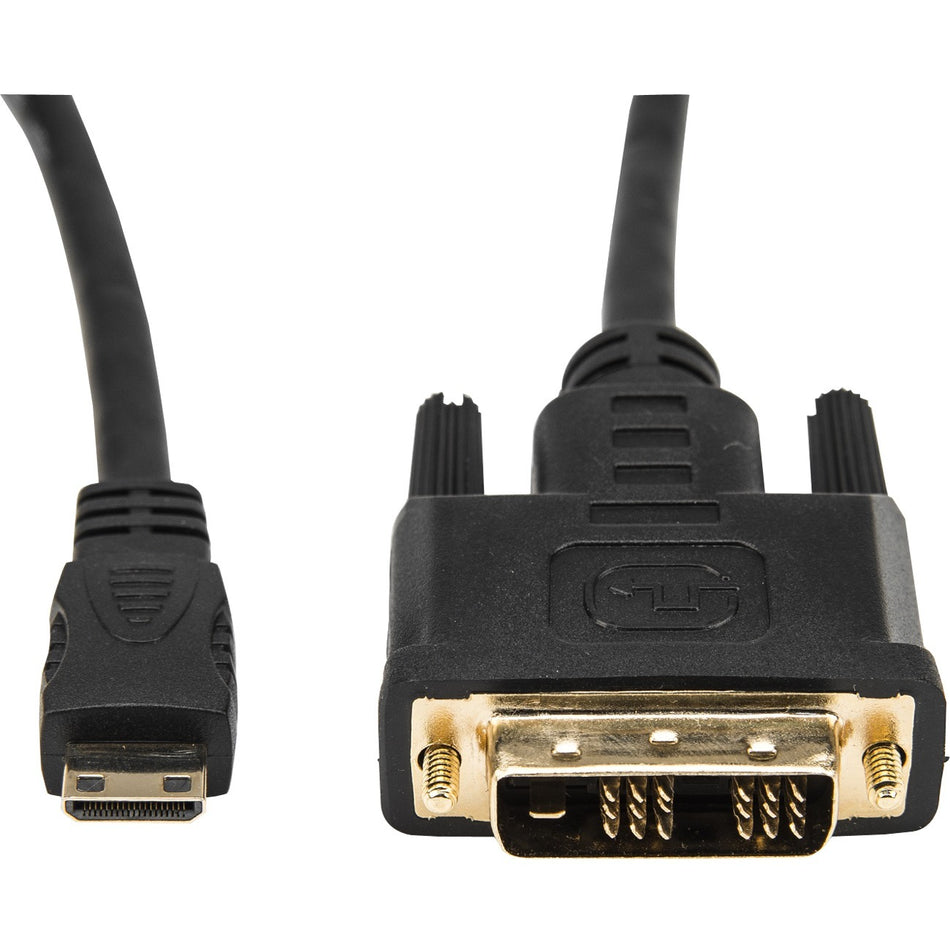 Rocstor Premium 10ft Mini HDMI to DVI-D Cable - M/M - DVI/HDMI for Audio/Video Device, Projector, Notebook, Tablet PC, Camera - 10ft - 1 Pack - 1 x HDMI (Mini Type C) Male Digital Audio/Video - 1 x DVI-D Male Digital Video - Gold Plated Connector - Gold Plated Contact - Shielding - Black 1920X1200 VIDEO - Y10C248-B1