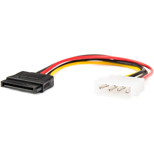 Rocstor Premium 6in 4 Pin Molex to Left Angle SATA Power Cable Adapter - LP4 - SATA Power Adapter Cable - Y10C214-B1