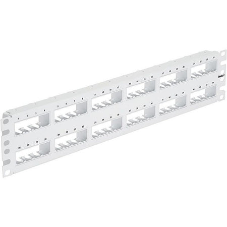 PanNet Flat,Unshielded, Patch Panel, 48 Port, 2 RU, White - CPP48FMWWH