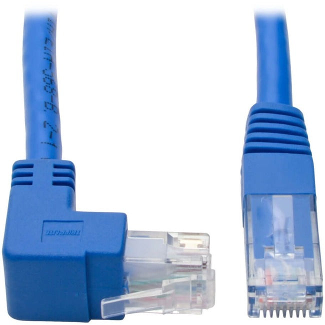 Tripp Lite by Eaton Up-Angle Cat6 Gigabit Molded UTP Ethernet Cable (RJ45 Right-Angle Up M to RJ45 M), Blue, 1 ft. (0.31 m) - N204-001-BL-UP