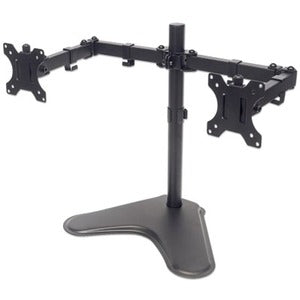 Dual Desk Mount for TV & Monitors (Full Motion), For screens: 10-27" , Stand Assembly, VESA compatability: 75x75 and 100x100mm - check the dimensions of the four mounting holes on back of screen to ensure it fits, Max 8kg (each), Black, Bracket - 461559