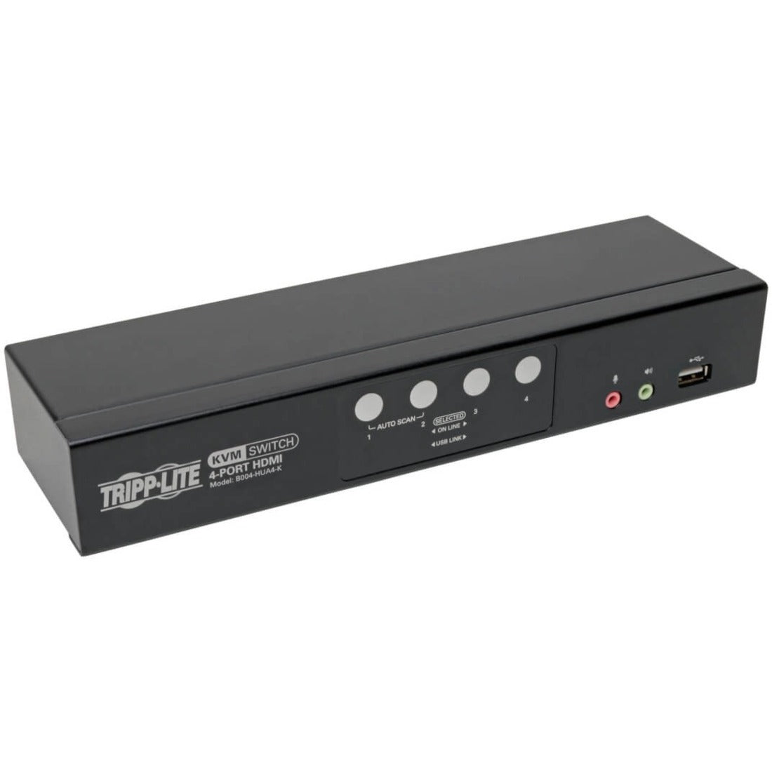 Eaton Tripp Lite Series 4-Port HDMI/USB KVM Switch with Audio/Video and USB Peripheral Sharing - B004-HUA4-K