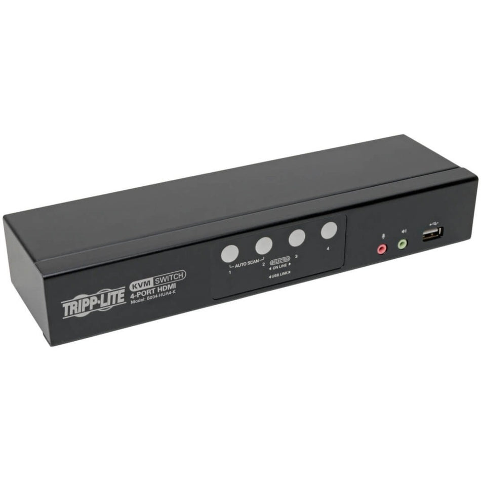 Eaton Tripp Lite Series 4-Port HDMI/USB KVM Switch with Audio/Video and USB Peripheral Sharing - B004-HUA4-K