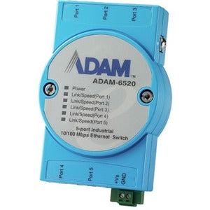 Advantech 5-port 10/100 Mbps Industrial Ethernet Switch - ADAM-6520-BE