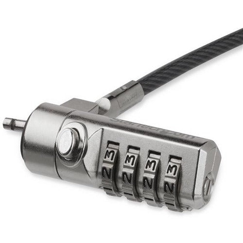 StarTech.com 6.5ft Laptop Cable Lock - 4 Digit Combination Anti-Theft Security Lock for K-Slot Desktop/Computer/Device -Vinyl Coated Steel - LTLOCK4D